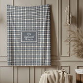 Custom Name Grey Blanket Chic Minimalist Style Fleecedecke