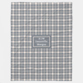 Custom Name Grey Blanket Chic Minimalist Style Fleecedecke (Vorderseite)