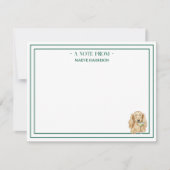 Custom Name Hand Drawn Dachshund Martini Flat Mitteilungskarte (Vorderseite)