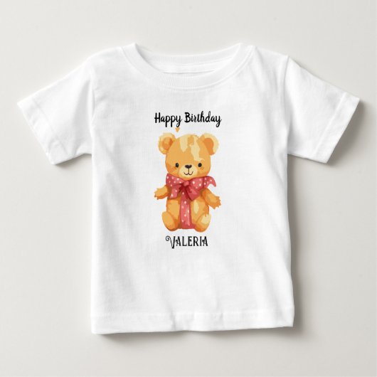 Custom Name Happy Birtday Baby T-shirt (Vorderseite)