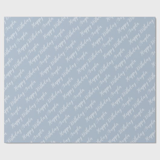 Custom Name Happy Birthday Script Gift Geschenkpapier (Flach)