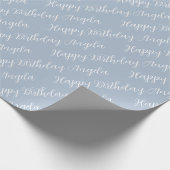 Custom Name Happy Birthday Script Gift Geschenkpapier (Ecke)