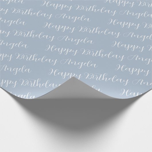 Custom Name Happy Birthday Script Gift Geschenkpapier (Ecke)