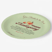 Custom Name | Happy Thanksgiving with Bible Verse Pappteller (Schrägansicht)