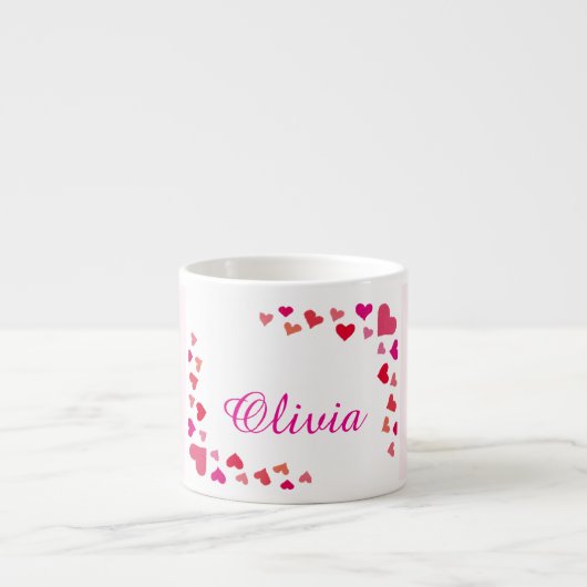Custom Name Heart Mug Espressotasse (Vorderseite)