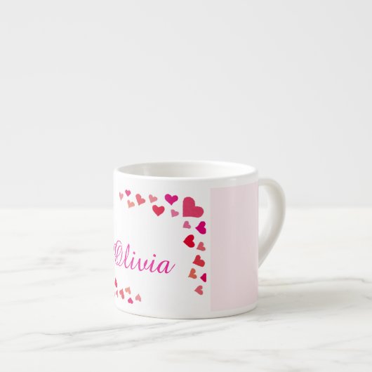 Custom Name Heart Mug Espressotasse (Vorderseite Rechts)