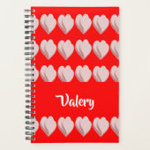 Custom name hearts pattern red planer (Vorderseite)