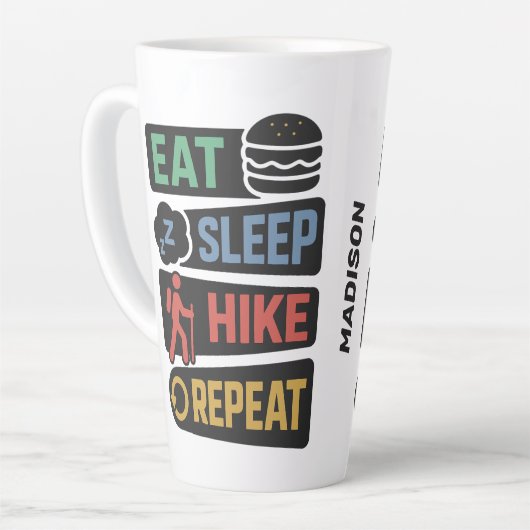 Custom Name Hiking Milchtasse (Linke Ecke)