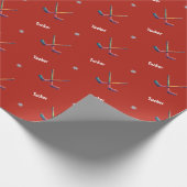 Custom Name Hockey Wrapping Paper Geschenkpapier (Ecke)