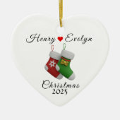 Custom Name Holiday Gift for Couples | Keramik Ornament (Vorne)