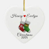 Custom Name Holiday Gift for Couples | Keramik Ornament (Hinten)