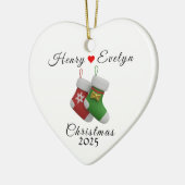 Custom Name Holiday Gift for Couples | Keramik Ornament (Links)