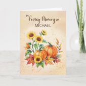 Custom Name In Remembrance Thanksgiving Sunflowers Karte (Vorderseite)