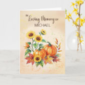 Custom Name In Remembrance Thanksgiving Sunflowers Karte (Gelbe Blume)
