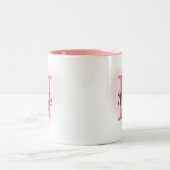 Custom Name &Initial Elegant Dusty Rose Pink Mug Zweifarbige Tasse (Mittel)