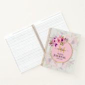 Custom Name & Initial Pink Watercolor Floral Notizblock (Innenseite)