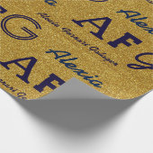custom name & initials wrapppaper - gold geschenkpapier (Ecke)
