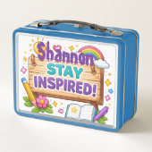 Custom Name Inspirational Quote Unisex Metall Brotdose (Rückseite)