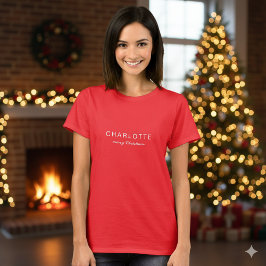 Custom Name Joyful Merry Christmas Women T-Shirt