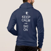 Custom Name Keep Calm & Ski On Hoodie (Rückseite)