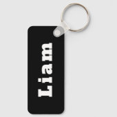 Custom Name Keychain black white - Liam Schlüsselanhänger (Rückseite)