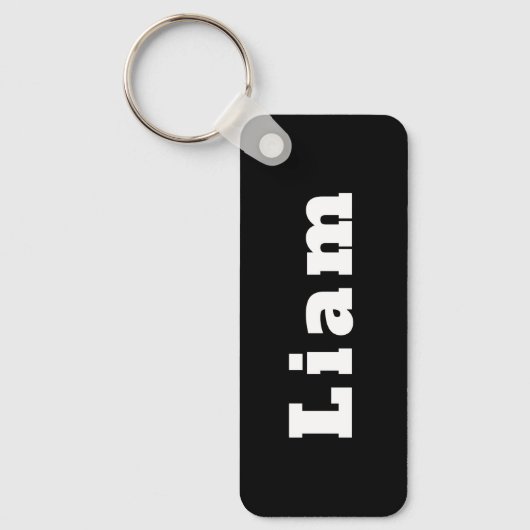 Custom Name Keychain black white - Liam Schlüsselanhänger (Vorderseite)