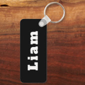 Custom Name Keychain black white - Liam Schlüsselanhänger (Rückseite)