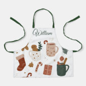 Custom Name Kids Apron Gingerbread & Holiday Cheer Schürze (Vorderseite)
