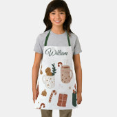 Custom Name Kids Apron Gingerbread & Holiday Cheer Schürze (Insitu)