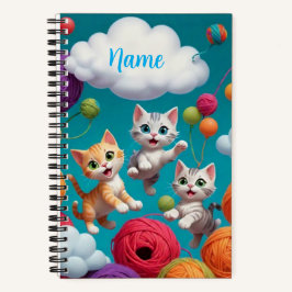 Custom Name Kittens and Yarn Notizblock