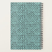 Custom Name Knit Turquoise Planner Planer (Rückseite)