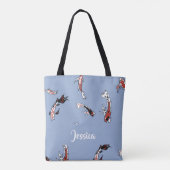 Custom name koi fish blue tasche (Rückseite)