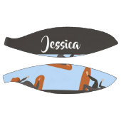 Custom name lady surfing the waves basketball (Panele)