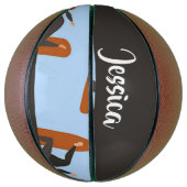 Custom name lady surfing the waves basketball (Vertikal)