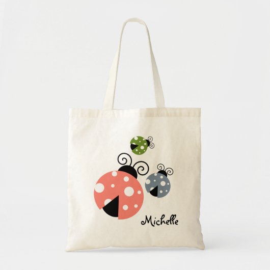 Custom Name Ladybug Tote Tragetasche (Vorne)