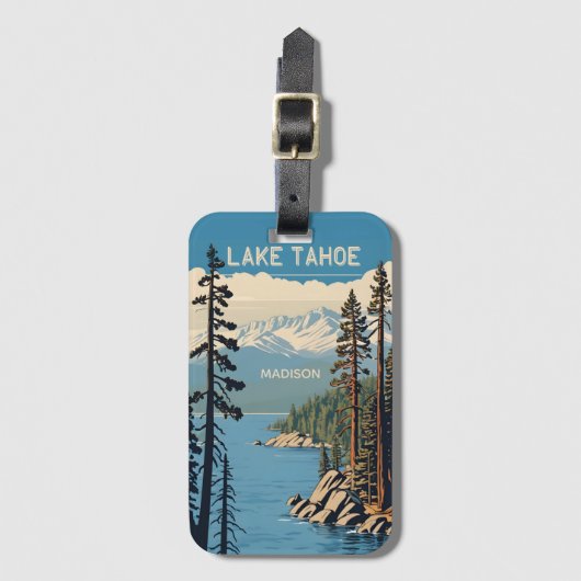 Custom Name Lake Tahoe Gepäckanhänger (Vorderseite Vertikal)