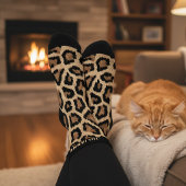 Custom Name Leopard Print Crew Socks Socken