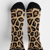 Custom Name Leopard Print Crew Socks Socken (Oben)