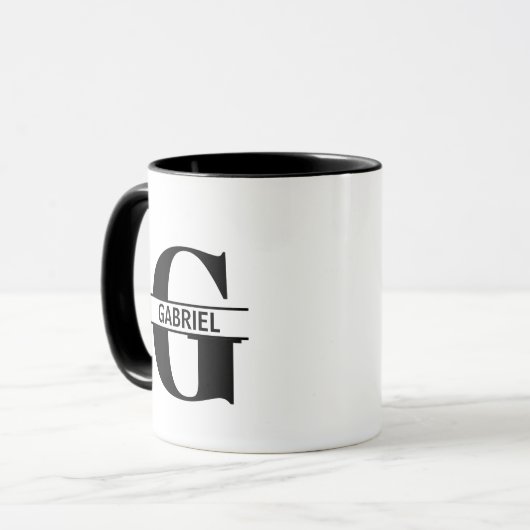 Custom Name Letter 'G' Mug Tasse (Vorderseite Links)