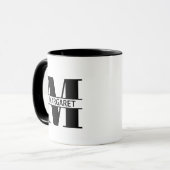 Custom Name Letter 'M' Mug Tasse (Vorderseite Links)