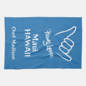 Custom Name, Location & Color Shaka Geschirrtuch (Horizontal)