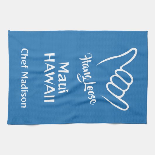Custom Name, Location & Color Shaka Geschirrtuch (Horizontal)