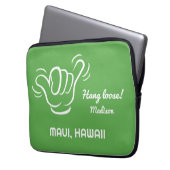 Custom Name, Location & Color Shaka Laptopschutzhülle (Vorderseite Links)