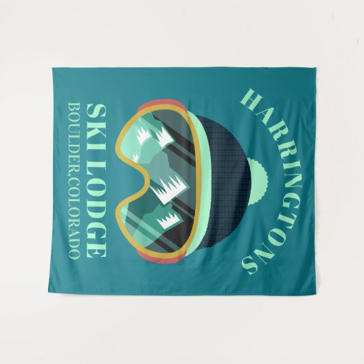 Custom Name & Location Ski Mask Wandteppich (Vorderseite (Horizontal))