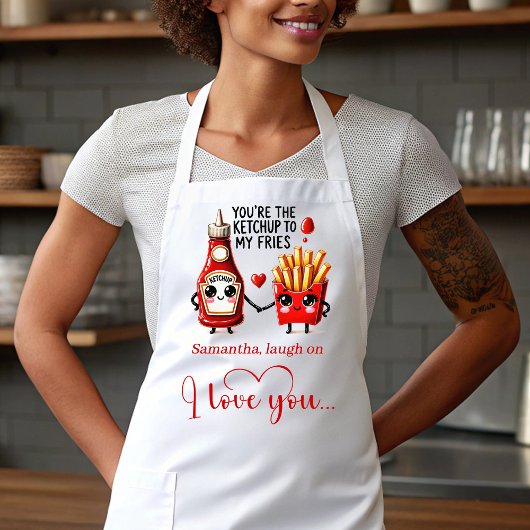 Custom Name Love Apron Funny Cartoon Food Art Schürze