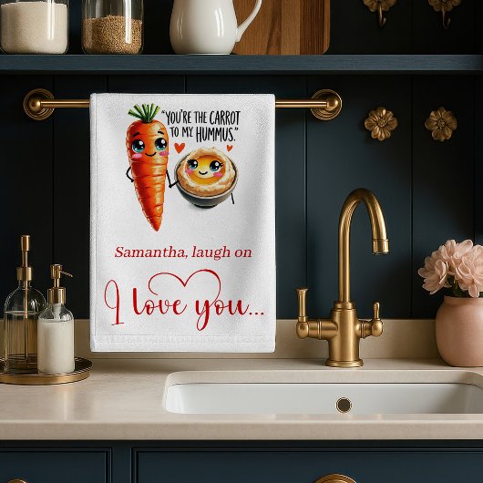Custom Name Love Kitchen Towel Funny Food Art Geschirrtuch