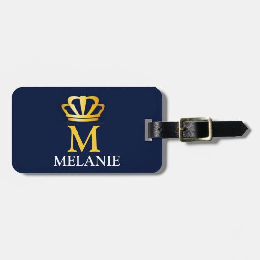 Custom Name Luxury Royal Elegant Monogran  Gepäckanhänger (Vorderseite horizontal)