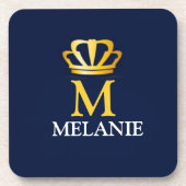Custom Name Luxury Royal Elegant Monogran Getränkeuntersetzer (Vorderseite)