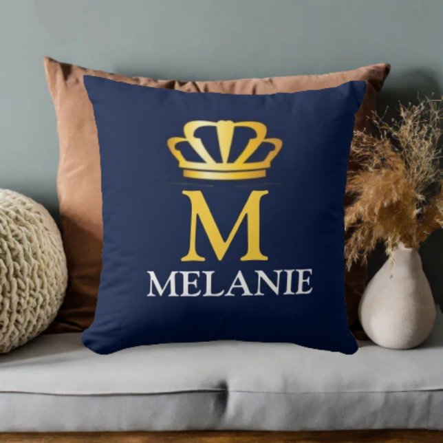 Custom Name Luxury Royal Elegant Monogran  Kissen (Von Creator hochgeladen)