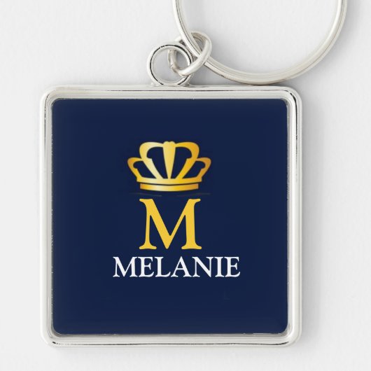 Custom Name Luxury Royal Elegant Monogran Schlüsselanhänger (Vorne)